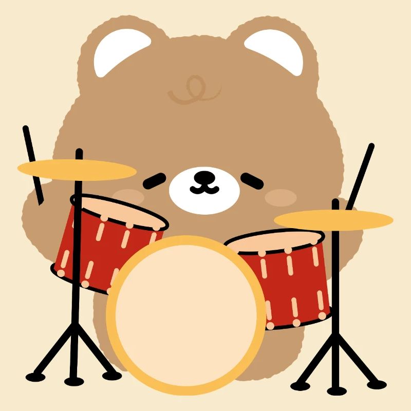 Bear Drummer Pop Art
