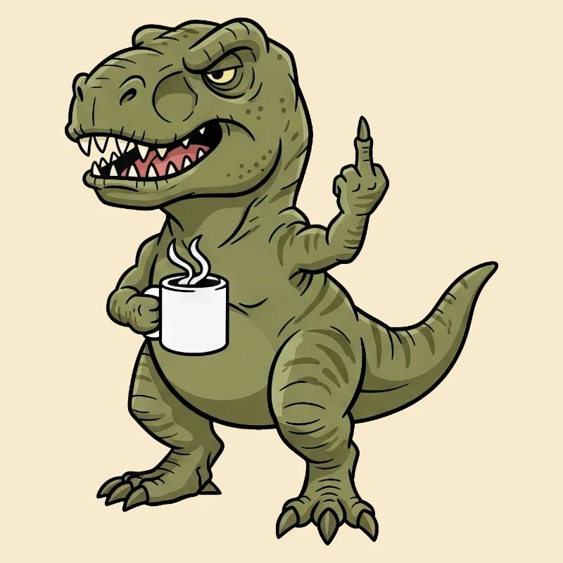 Dino T-Rex Coffee Early Riser Late Riser Office