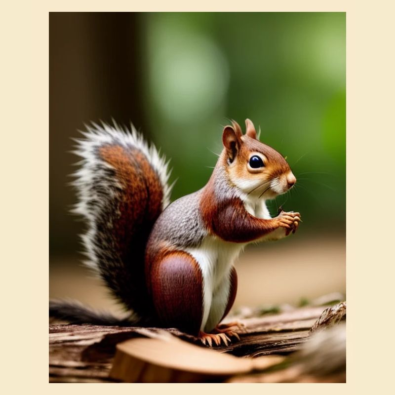 Cool Comic Portrait wild red squirrel majestic