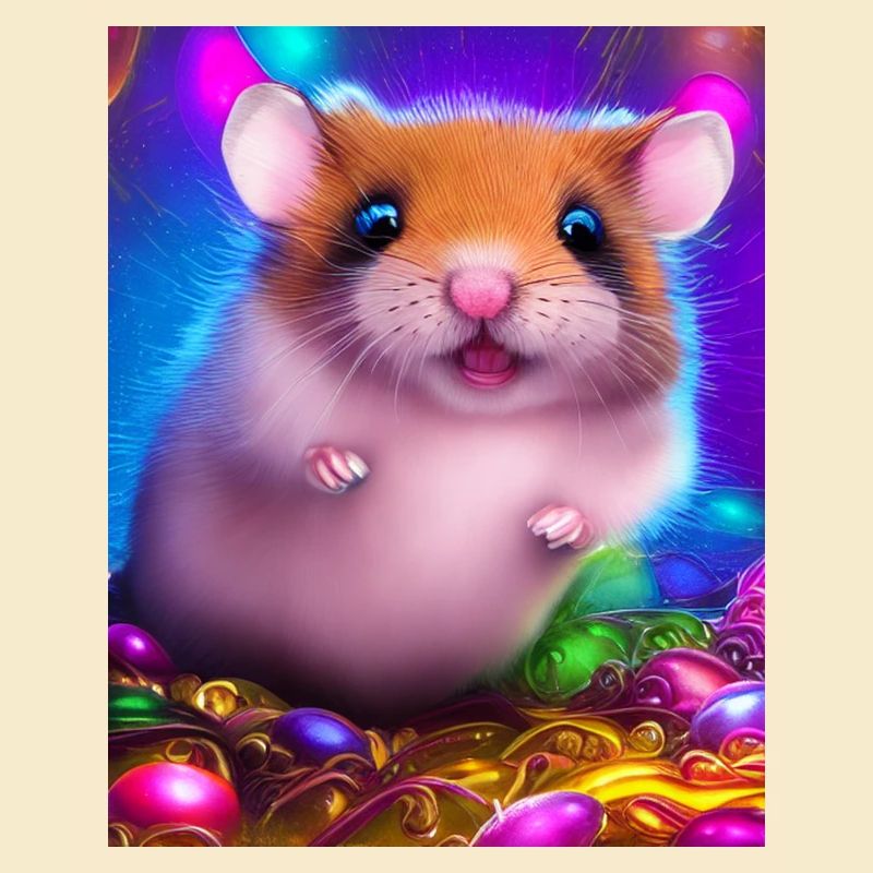 Cooles Comic-Porträt eines Hamsters