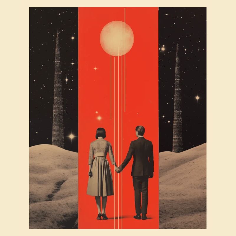 À la lune et au dos collage