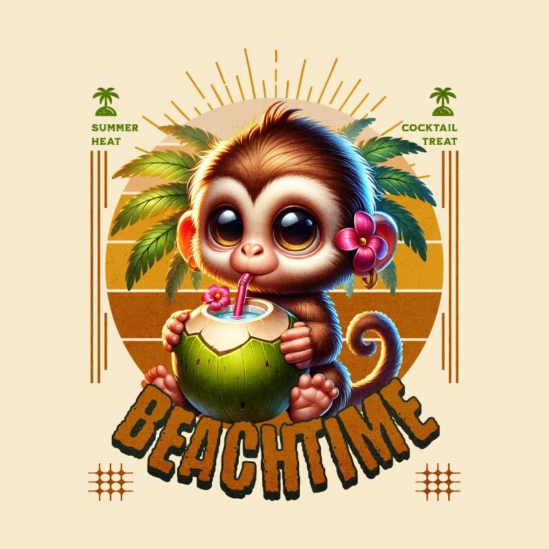 Monkey with Cocktail Beachtime