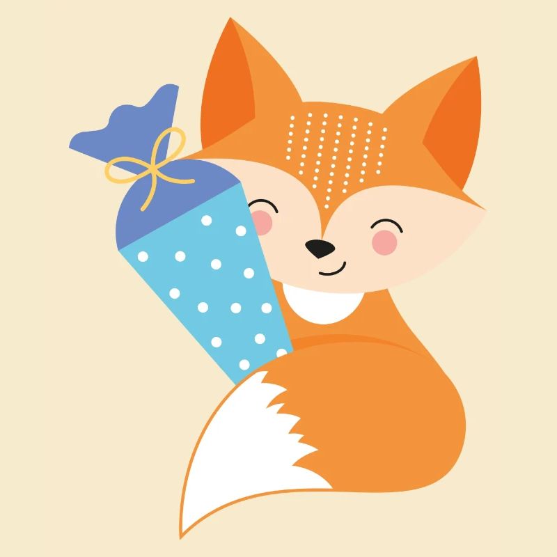 Fox with school cone school enrollment