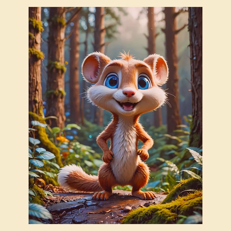 Animaux super mignons dans une forêt – belette