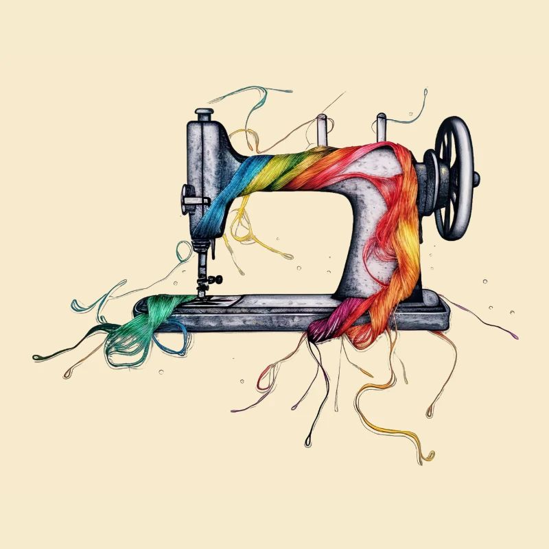 Design Drawing Sewing Machine, Sewing, Hobby