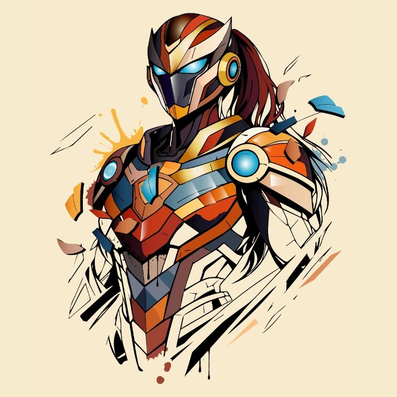 Futuristische Sci-Fi Heldin im Comic-Stil