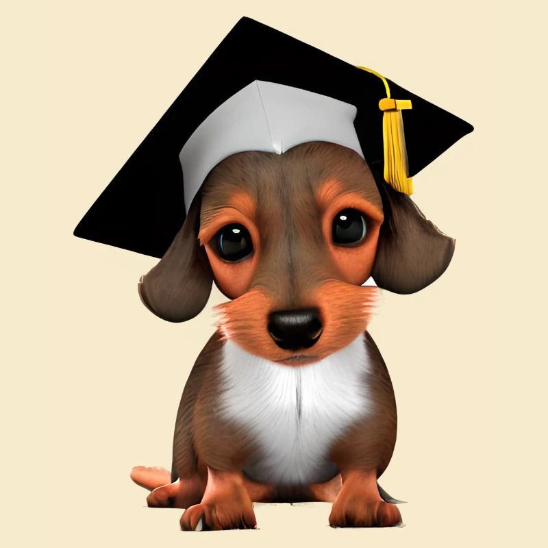 Bachelor Studium Dachshund Hunde Schulabschluss