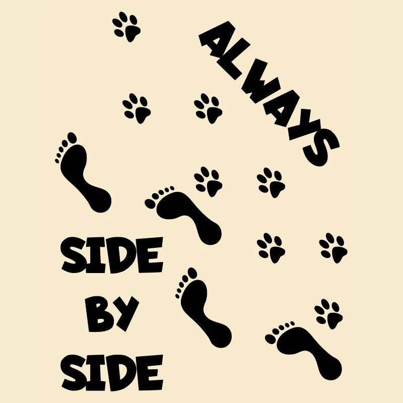 Side by side with dog *