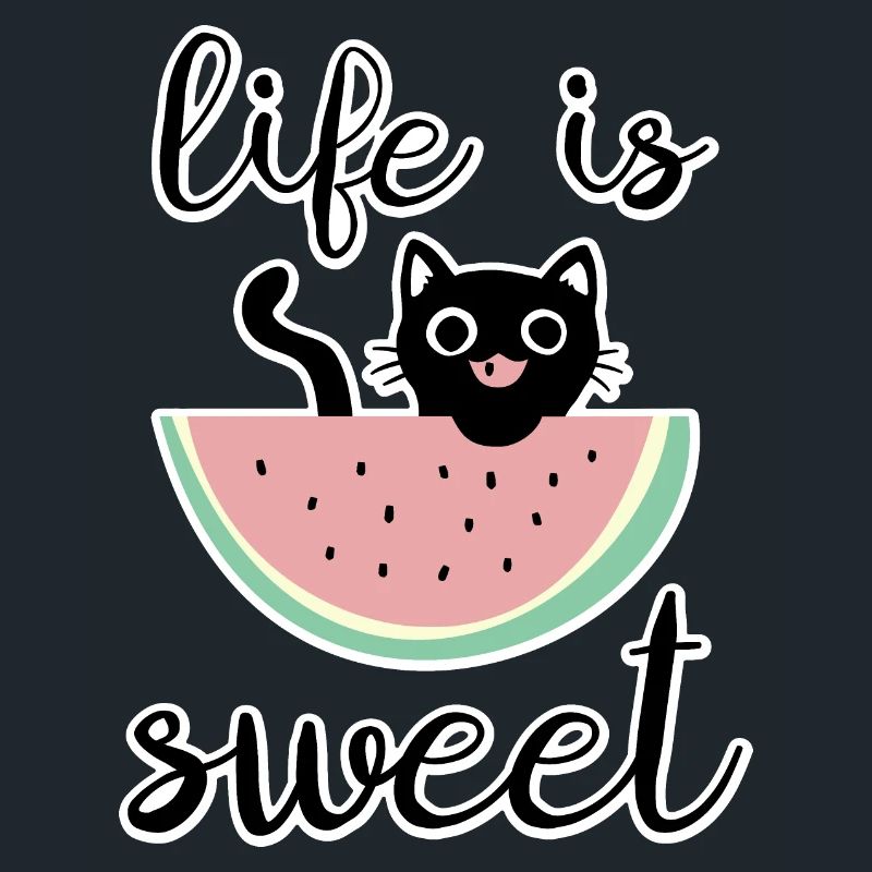 La vie est douce chat avec pastèque