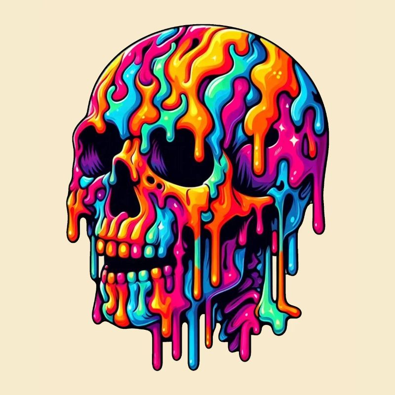 Vibrant Psychedelic Skull