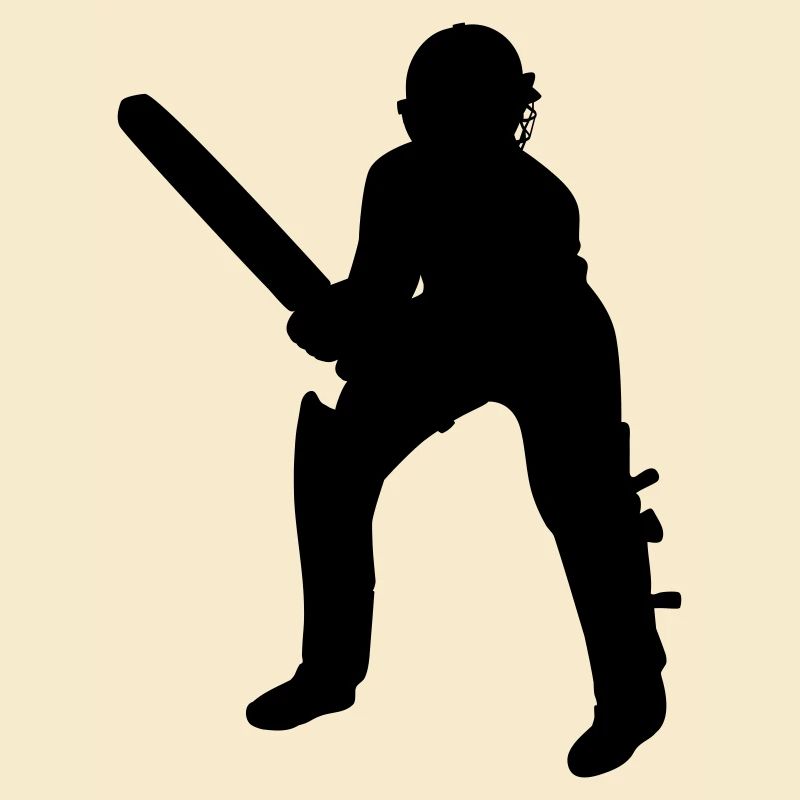 Cricket Batsman Batter Black