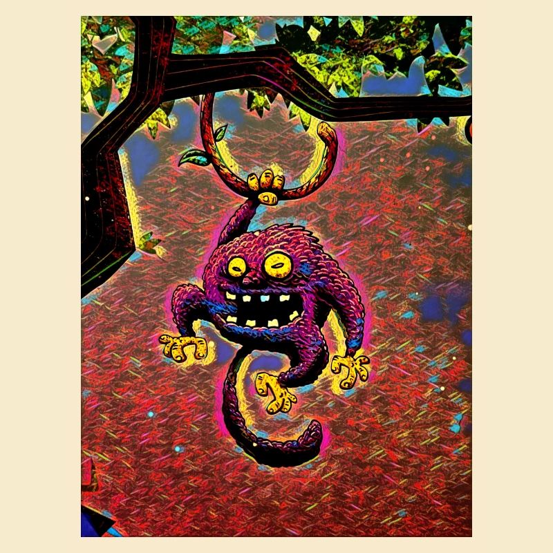 Singe violet dans un arbre