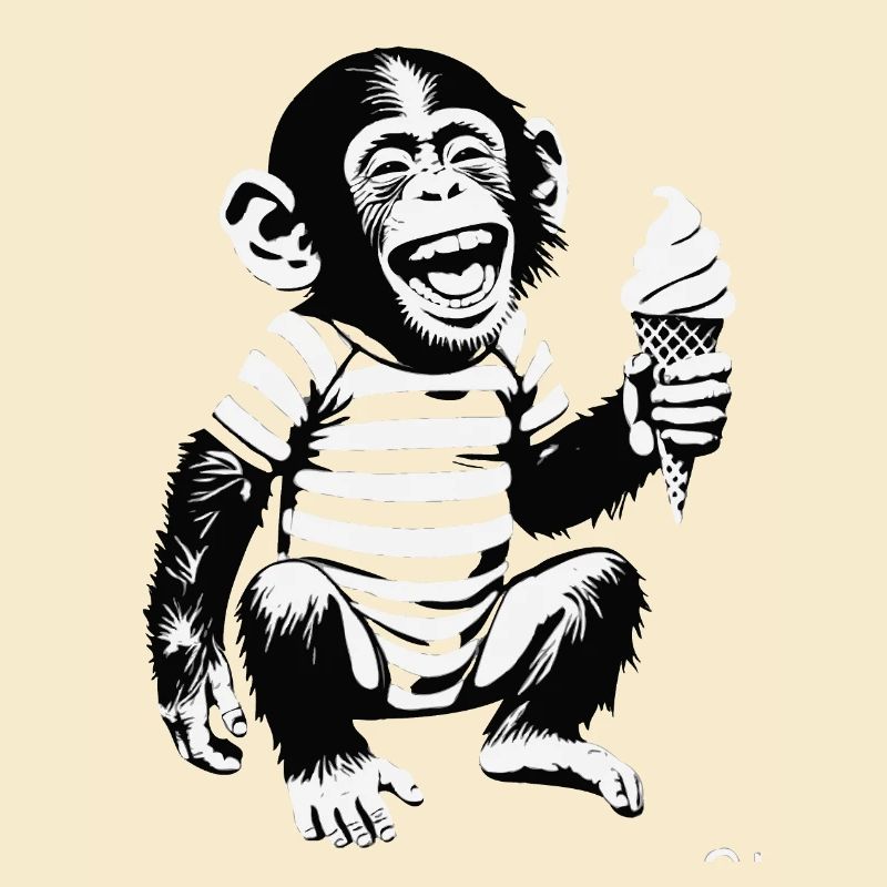 Singe ludique avec design de crème glacée