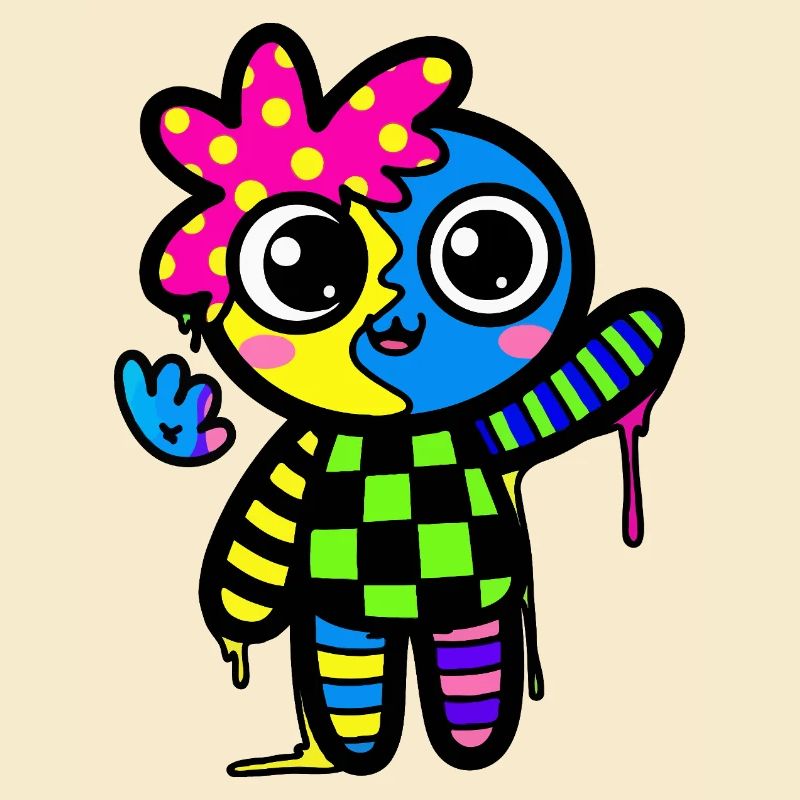 Split Face Rainbow Pop Art