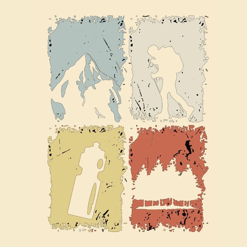 Vier Panel Silhouette Grunge