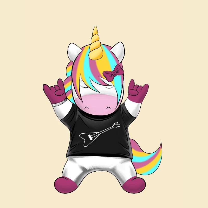 Regenbogen Einhorn Rocker