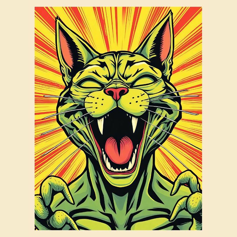 Laughing Cat Comic Print