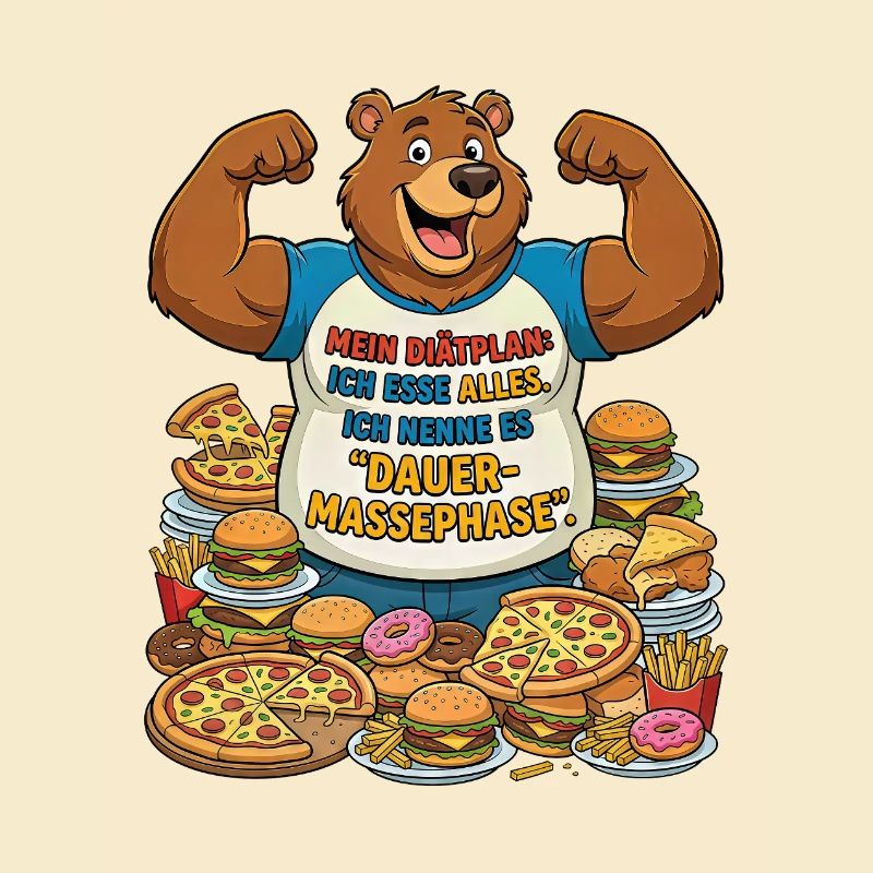 Dauer-Massephase: Bär mit Pizza
