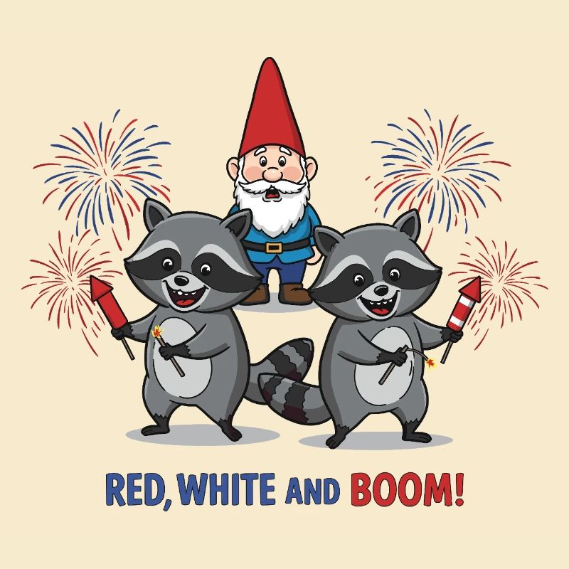 Waschbären-Feuerwerksparty zum 4. Juli
