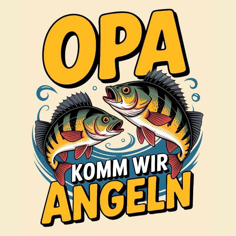 Angeln mit Opa mit springenden Barschen