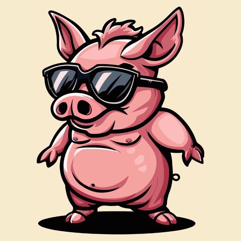 Schwein Comic Cool Sau