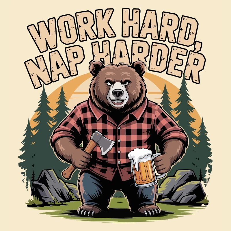 Work Hard Nap Harder Bear