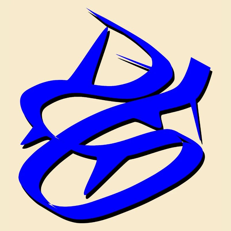 Dynamic Blue Graffiti Design