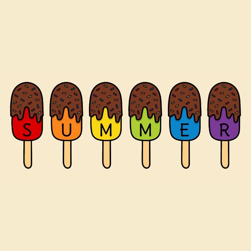SUMMER SCHOKO EIS ESSEN REGENBOGEN BUNT SOMMER EIS