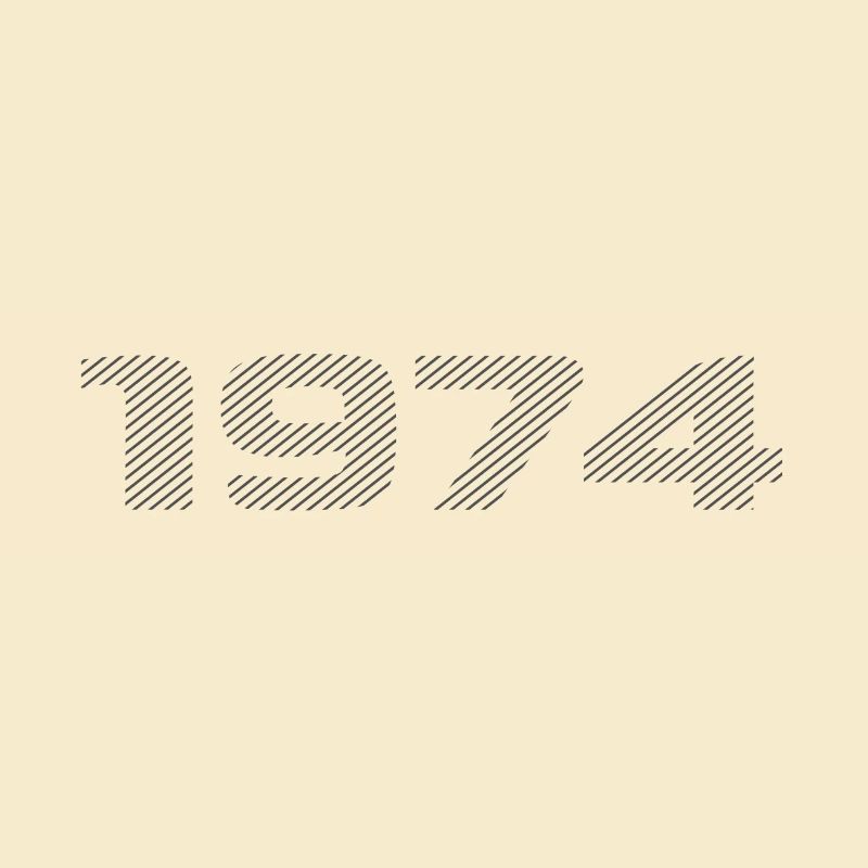 Né en 1974 Retro Stripe Design d’anniversaire moderne