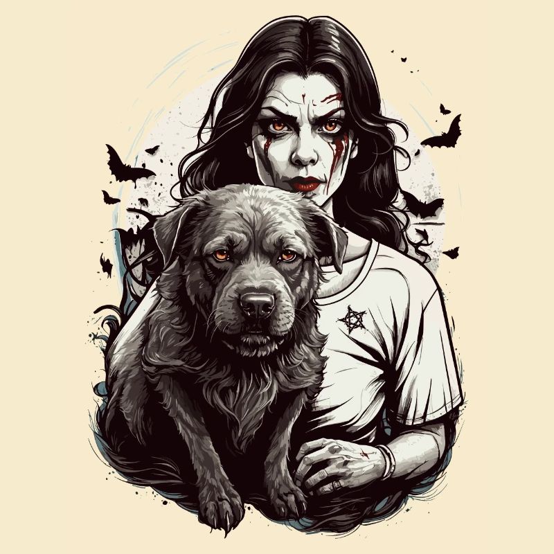 Vampire with dog