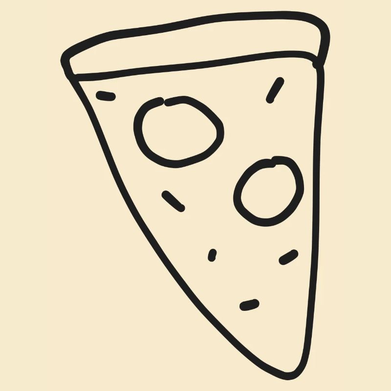 Dessin au trait d’une tranche de pizza