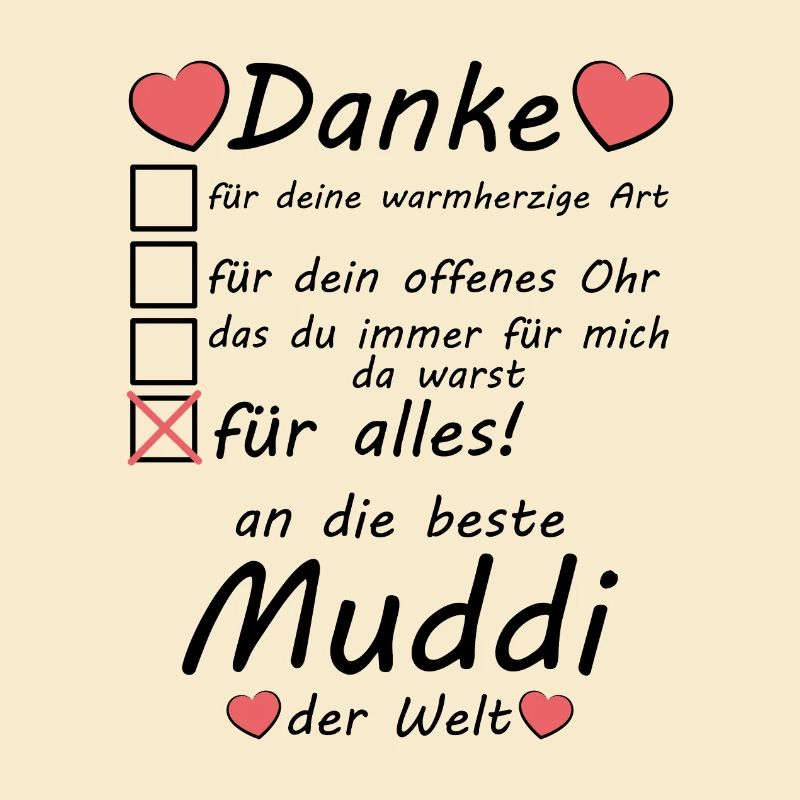 Beste Muddi der Welt Danke sagen Muttertag