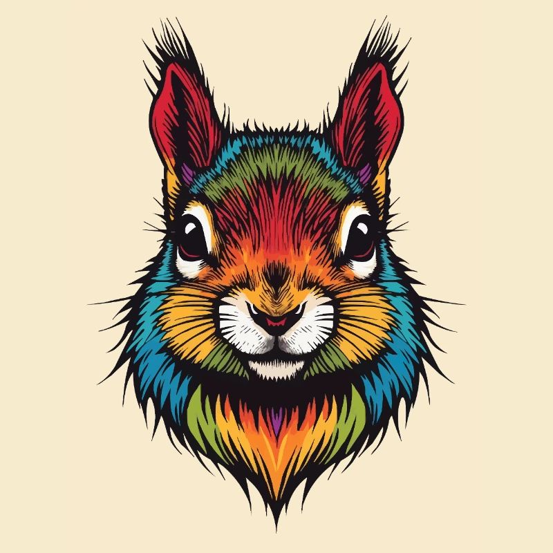 Buntes Eichhörnchen tierische Farbexplosion