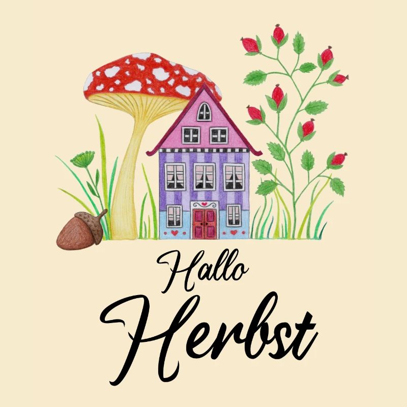 Hello Autumn Toadstool Dwarf House fantasy