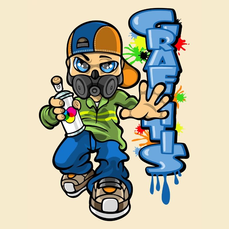 B-boy and graffiti