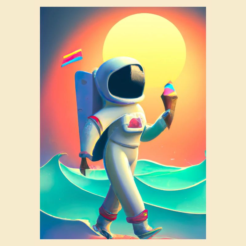 Astronaut mit Eiscreme