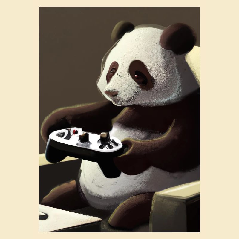 Panda mit Controller