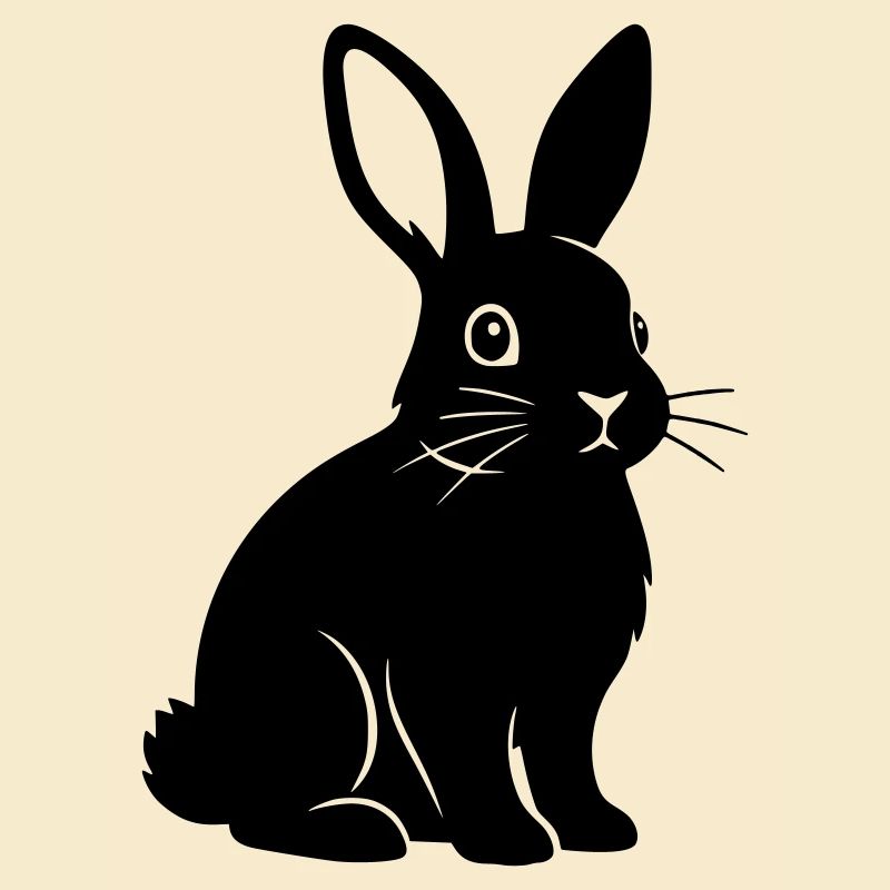 Bunny Rabbit Silhouette Black Vector