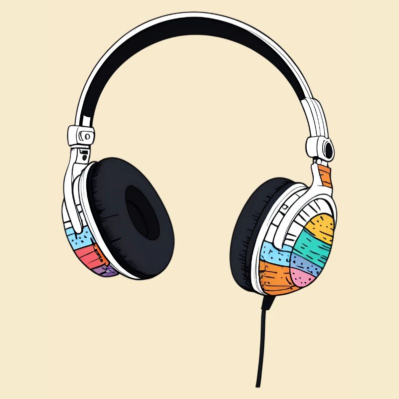 Headphones Headset Comic Style