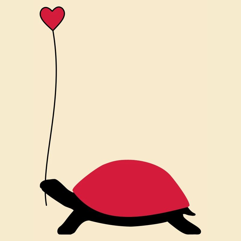 Schildkröte mit Luftballon Herz Liebe