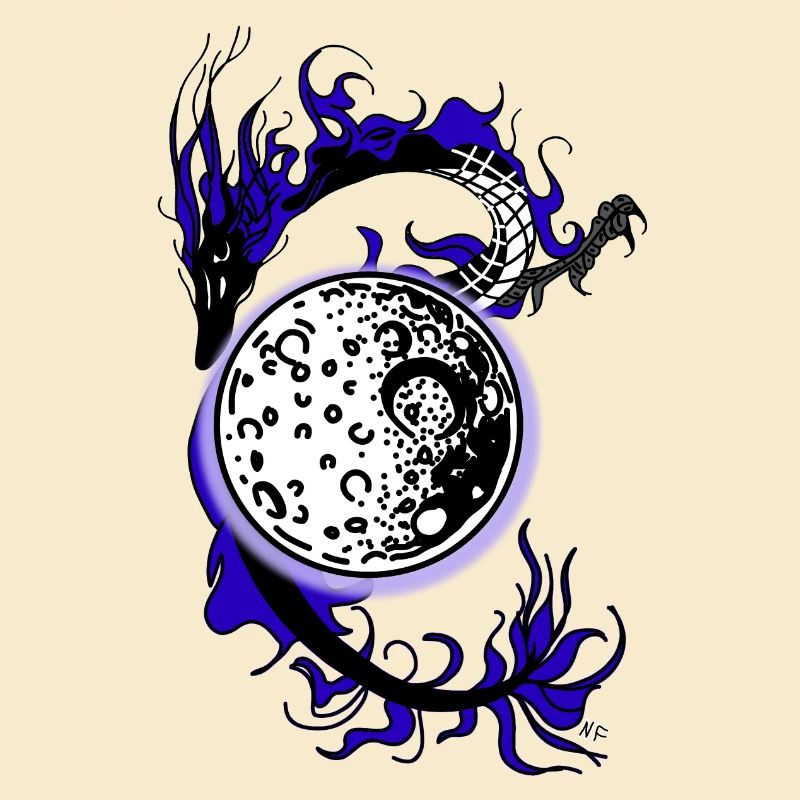 Dragon avec lune