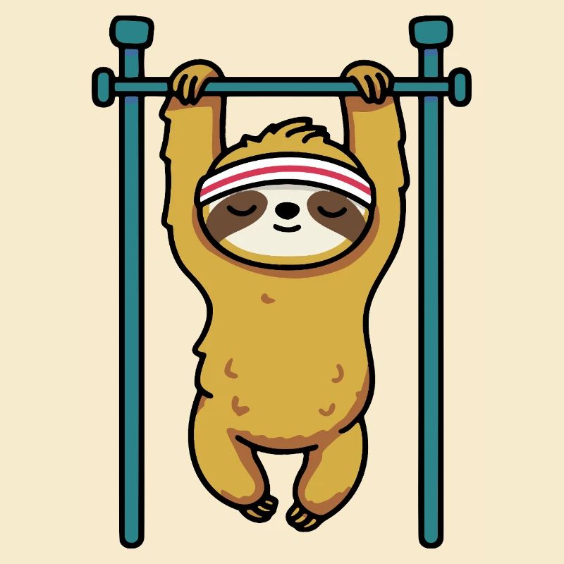 Fitness Sloth Pull-Up Gym Humor