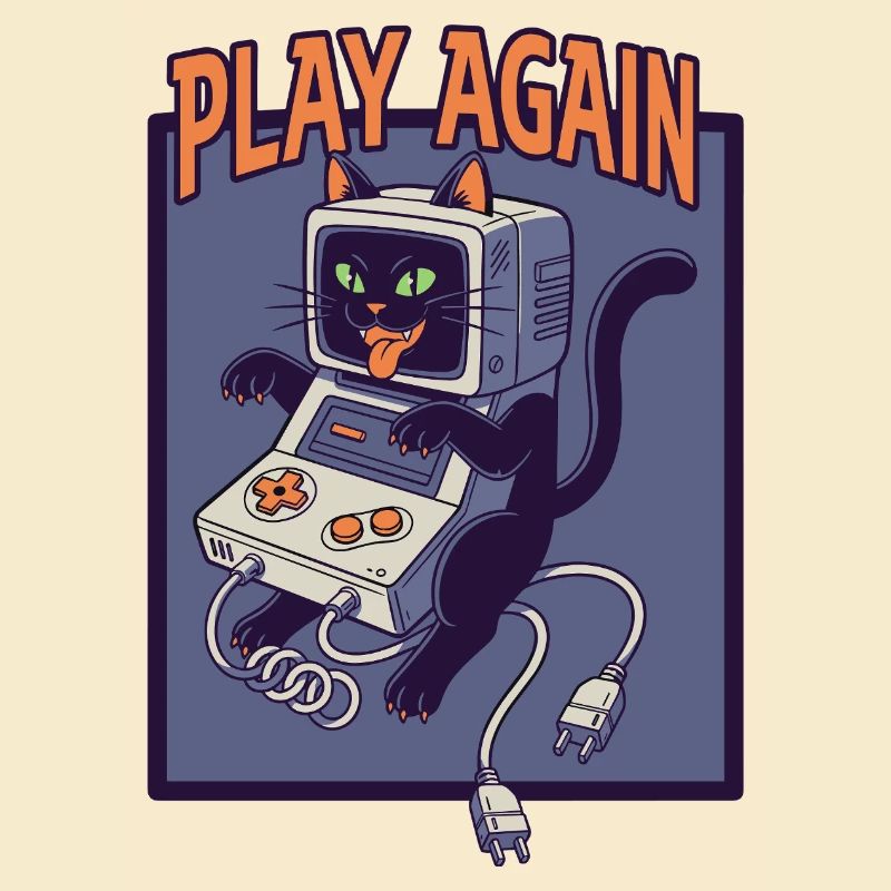 Rejouer : Retro Cat avec console de jeu