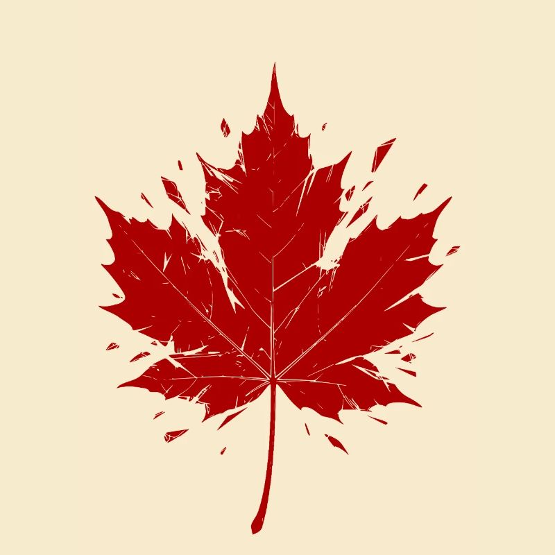 Red Maple Leaf Fragmented