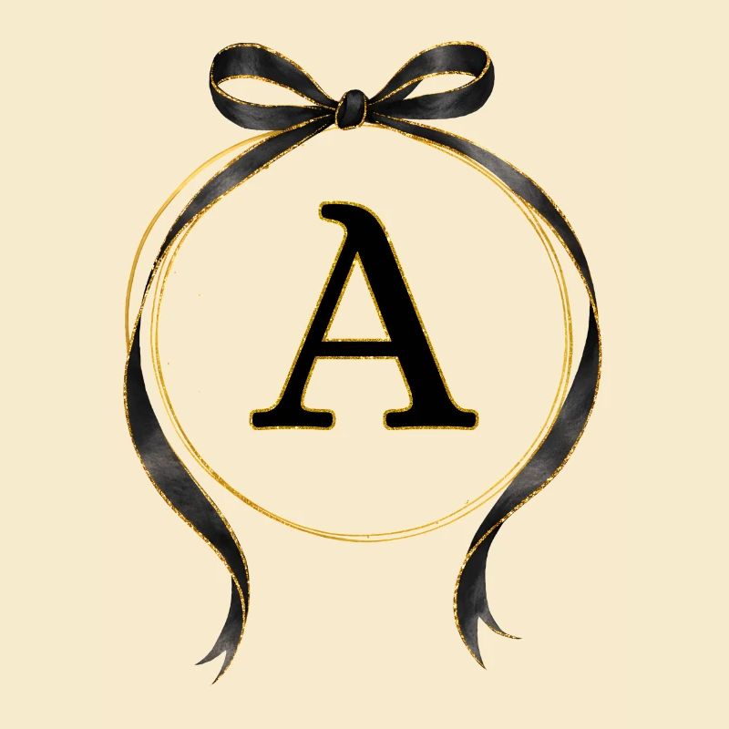 A - Circle Loop Black Gold