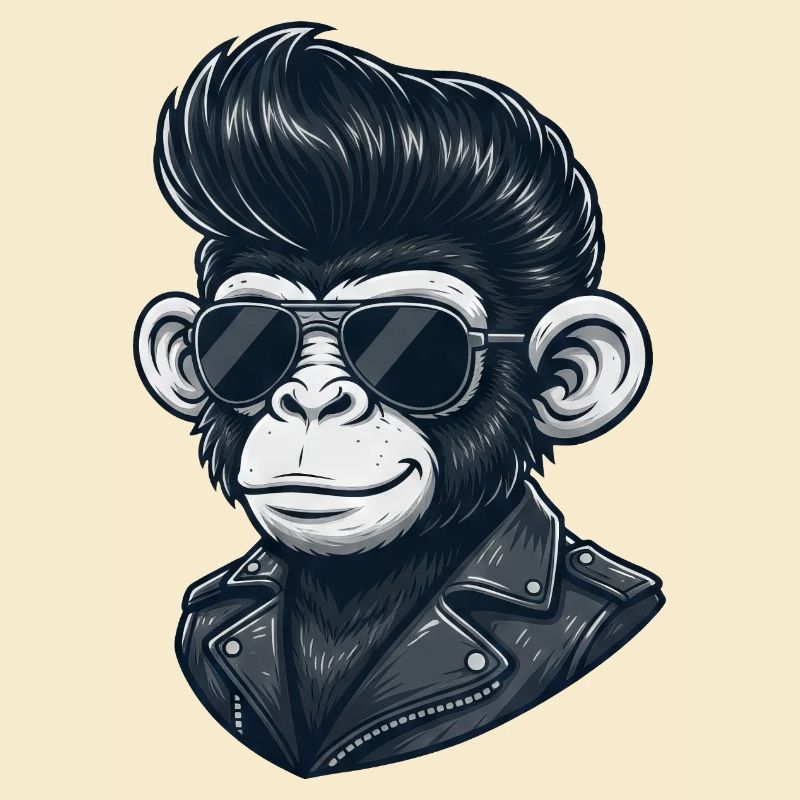 Cool Monkey Chimpanzee Lunettes de Soleil Rock and Roll