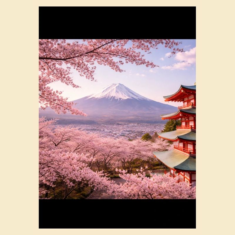 Sakura à Fuji et à la pagode