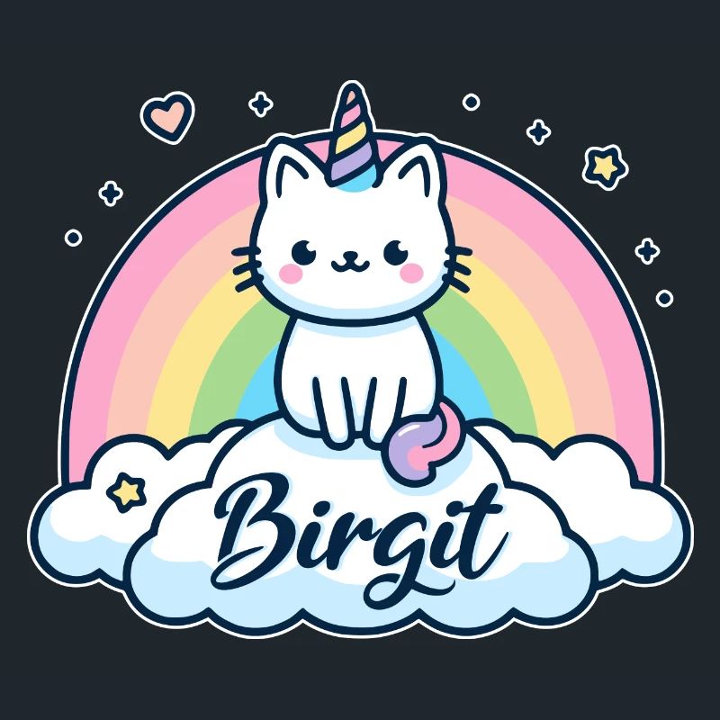 Birgit Nom Prénom Licorne Chat