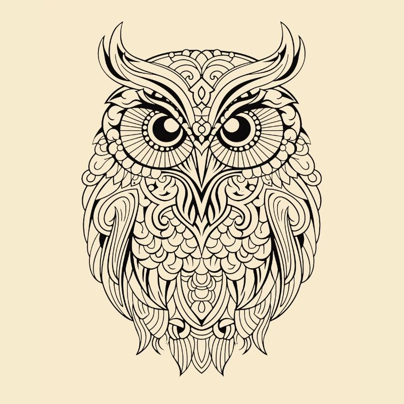 Mythical Magical Boho Owl with Patterns
