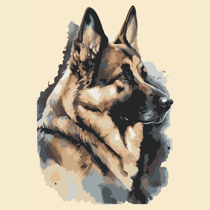 Deutscher Schäferhund Wasserfarben
